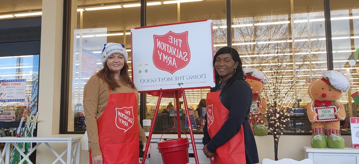 Crystal and Shinita Bell Ringing Salvation Army