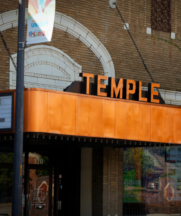 View of Temple Theater from outside. Credit: Ahmod Goins