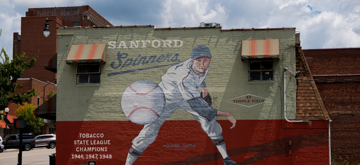 Mural of Sanford baseball team, the 'Sanford Spinners.' Credit: Ahmod Goins