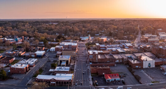 aerial of downtown sanford